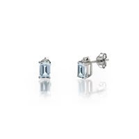 Orecchini Promesse Donna in Oro bianco Acquamarina 1.00 Ct OROT641B - OROT641B